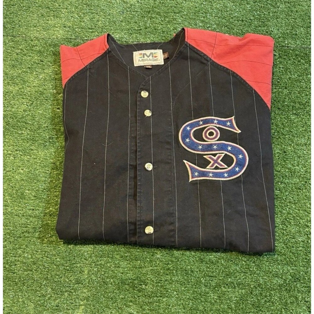 Vintage Chicago White Sox Jersey mens 2XL black red Mirage Cooperstown 90s 45